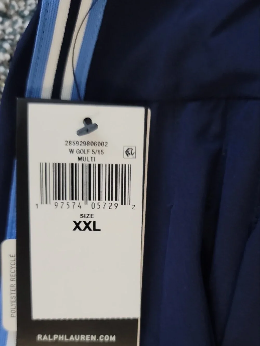 Ralph Lauren Navy Pleated Mini Skirt with Side Stripe
